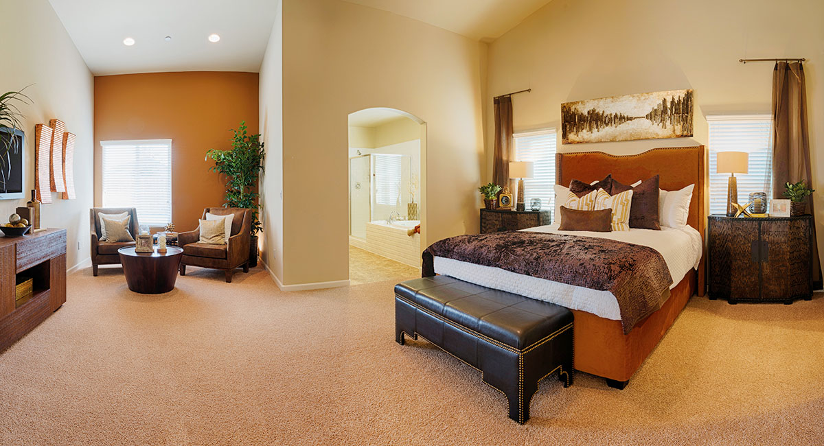 Use an accent color to define a sitting area.
