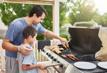 summer grilling at home on the patio