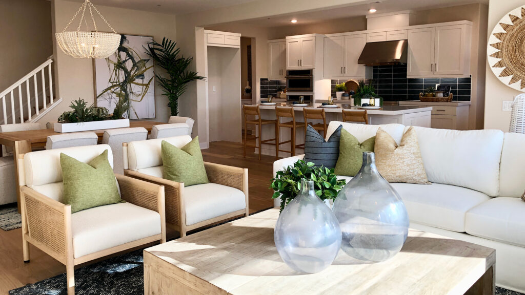 Lennar crisp denim and live design scheme living room