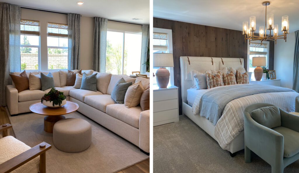 Lennar cozy california interior design style living and bedroom