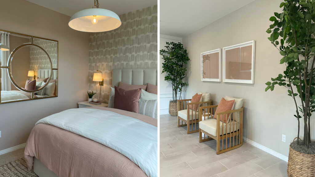Peach Fuzz South Shore model home decor