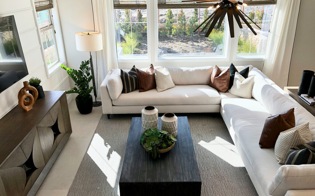 Lennar refined organic living-room white sectional sofa